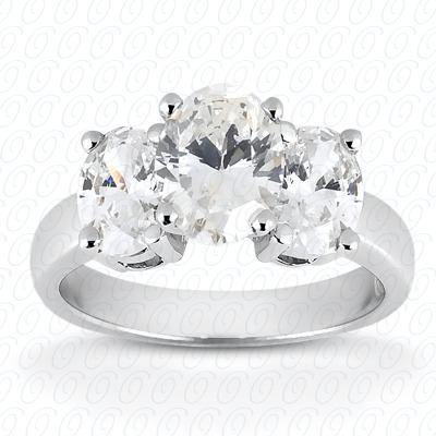 14KT Oval Side Stones 0.40 CT. Semi Mount