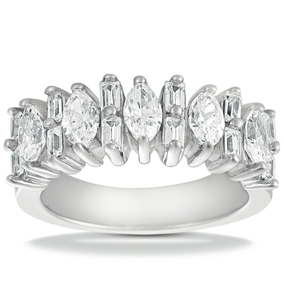 14KP Other Cut Diamond Unique Engagement Ring 